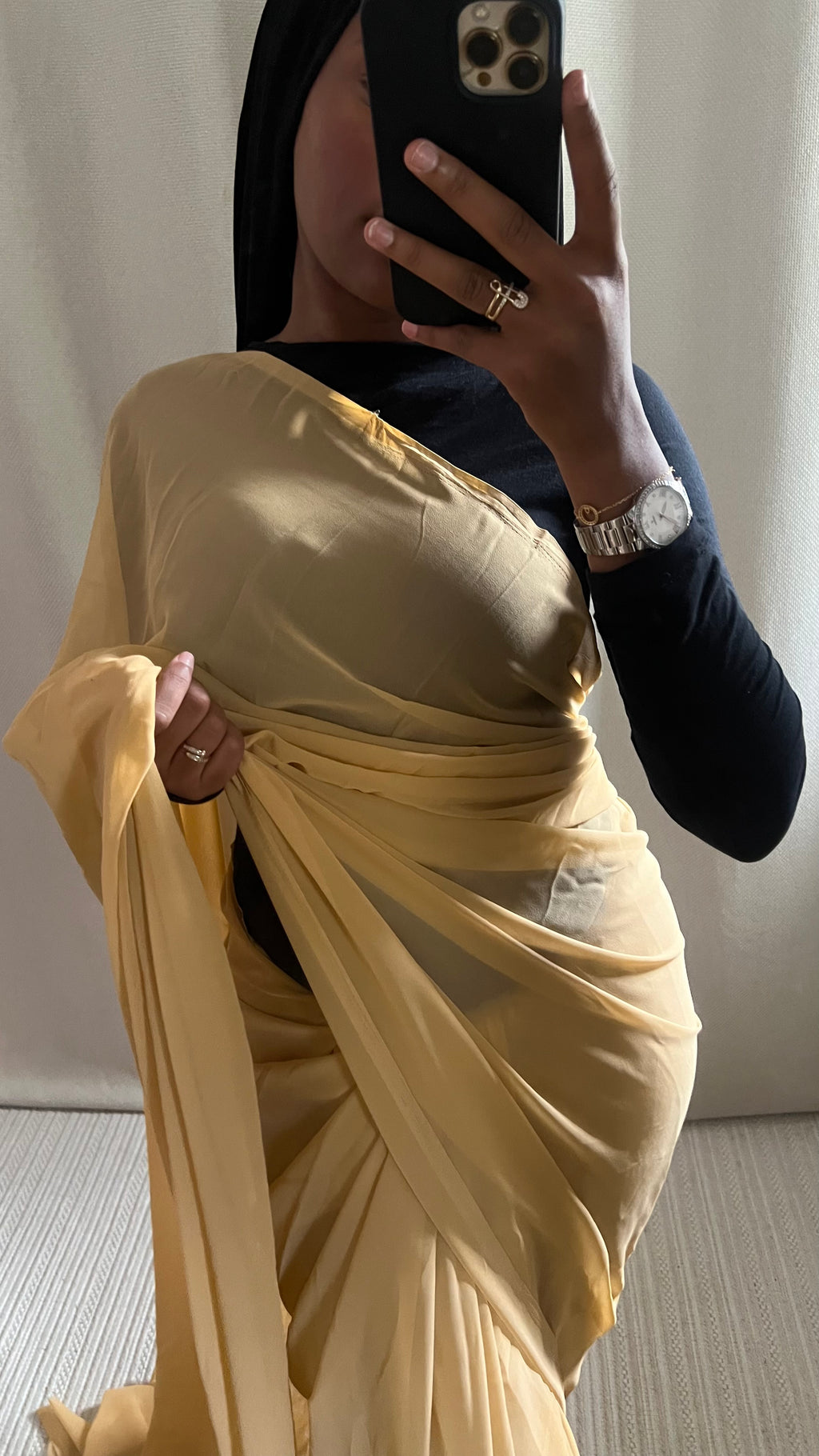 Saree uni beige