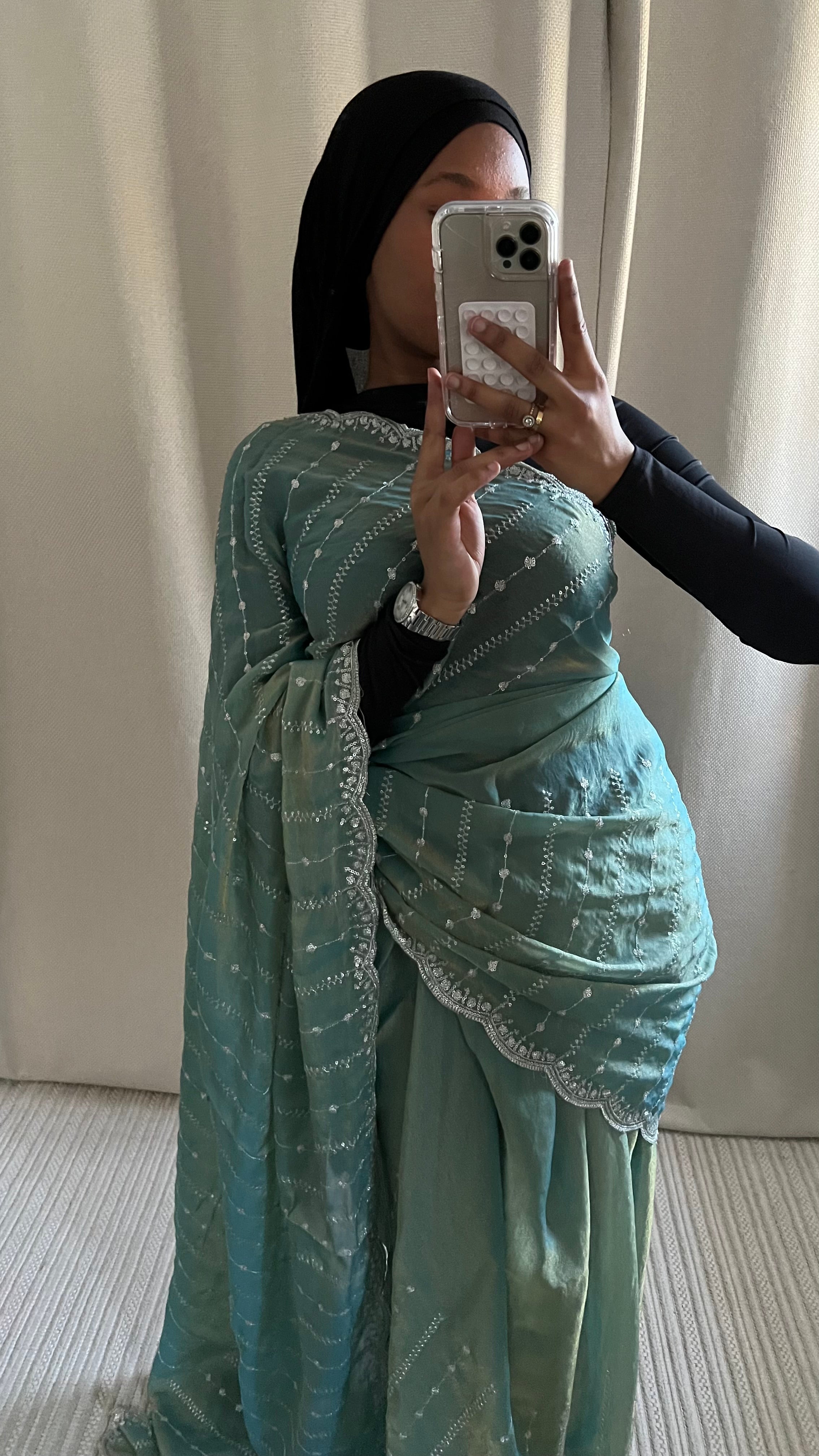 Saree Nouriya bleu