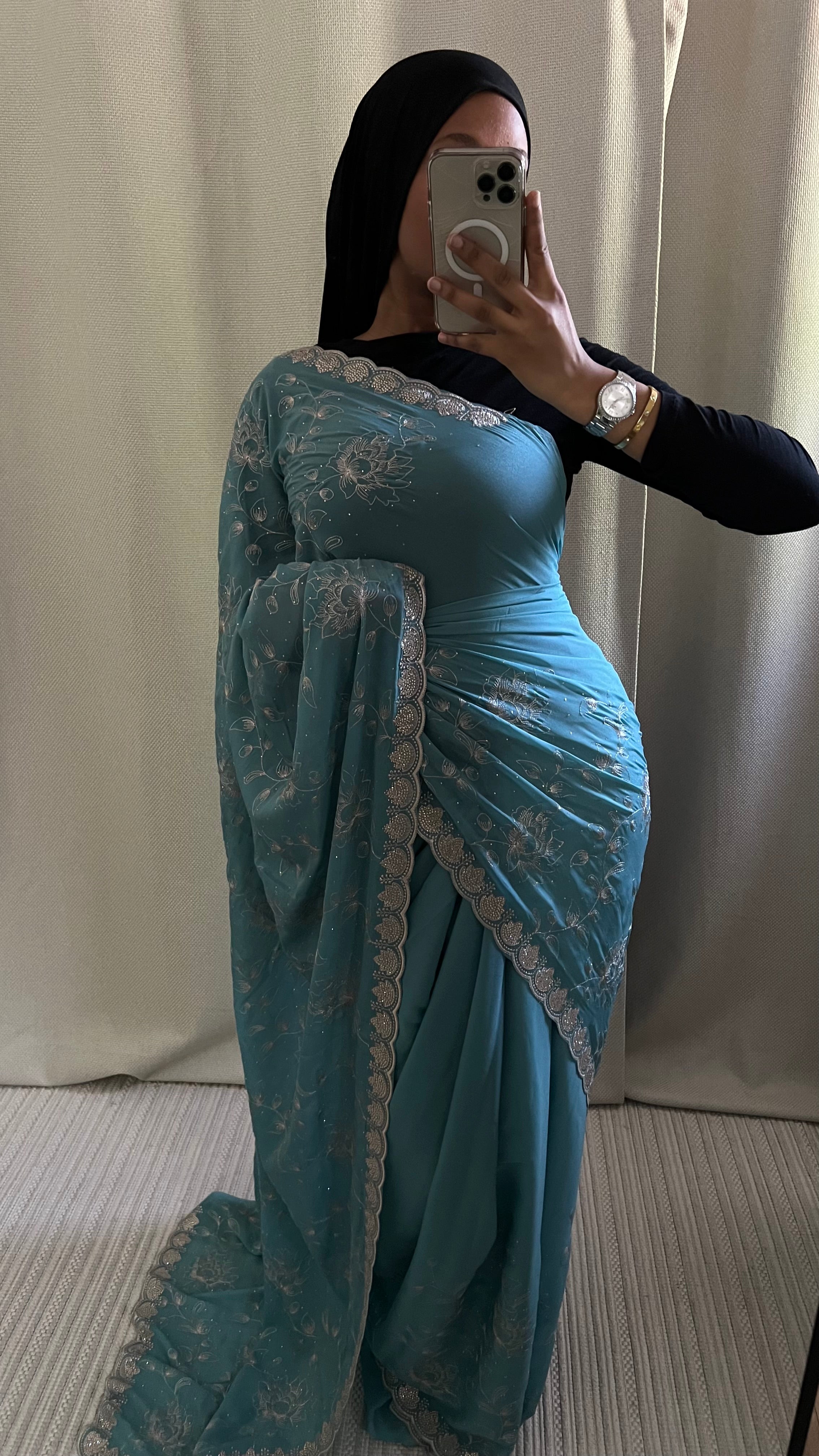 Saree Melia bleu