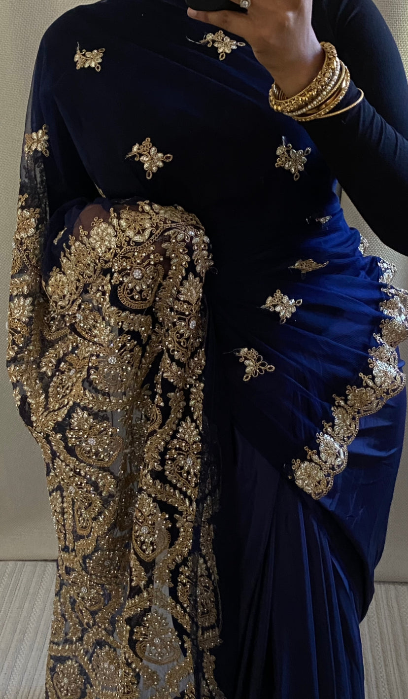 Saree Imane bleu