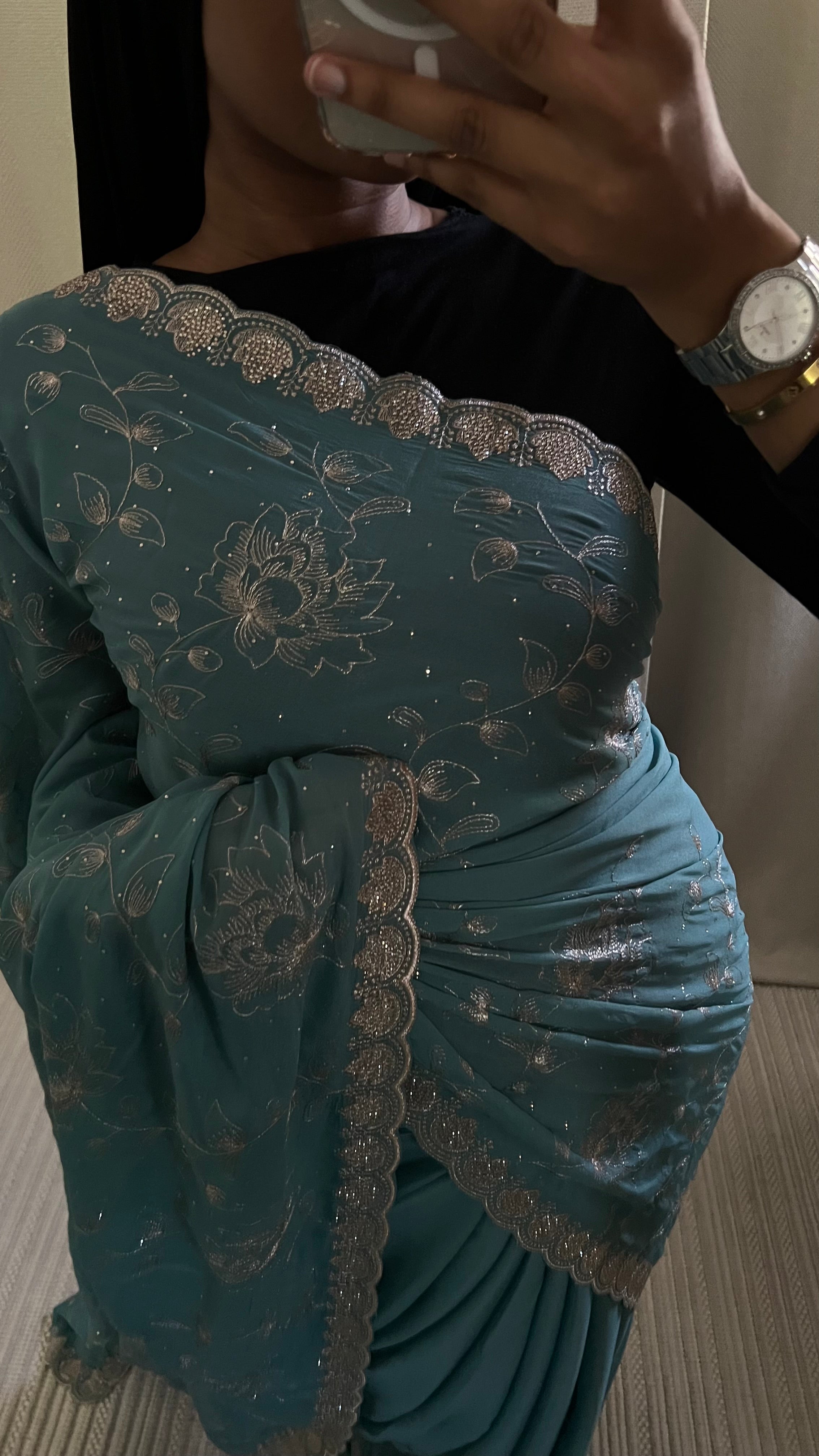 Saree Melia bleu
