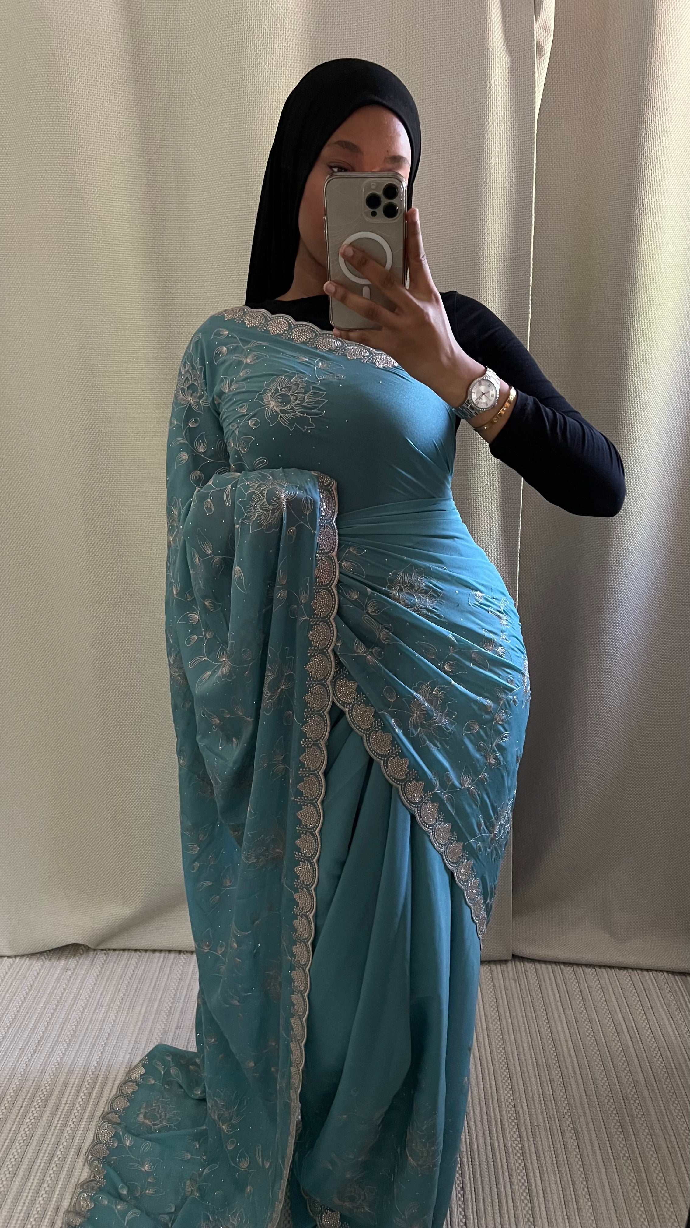 Saree Melia bleu