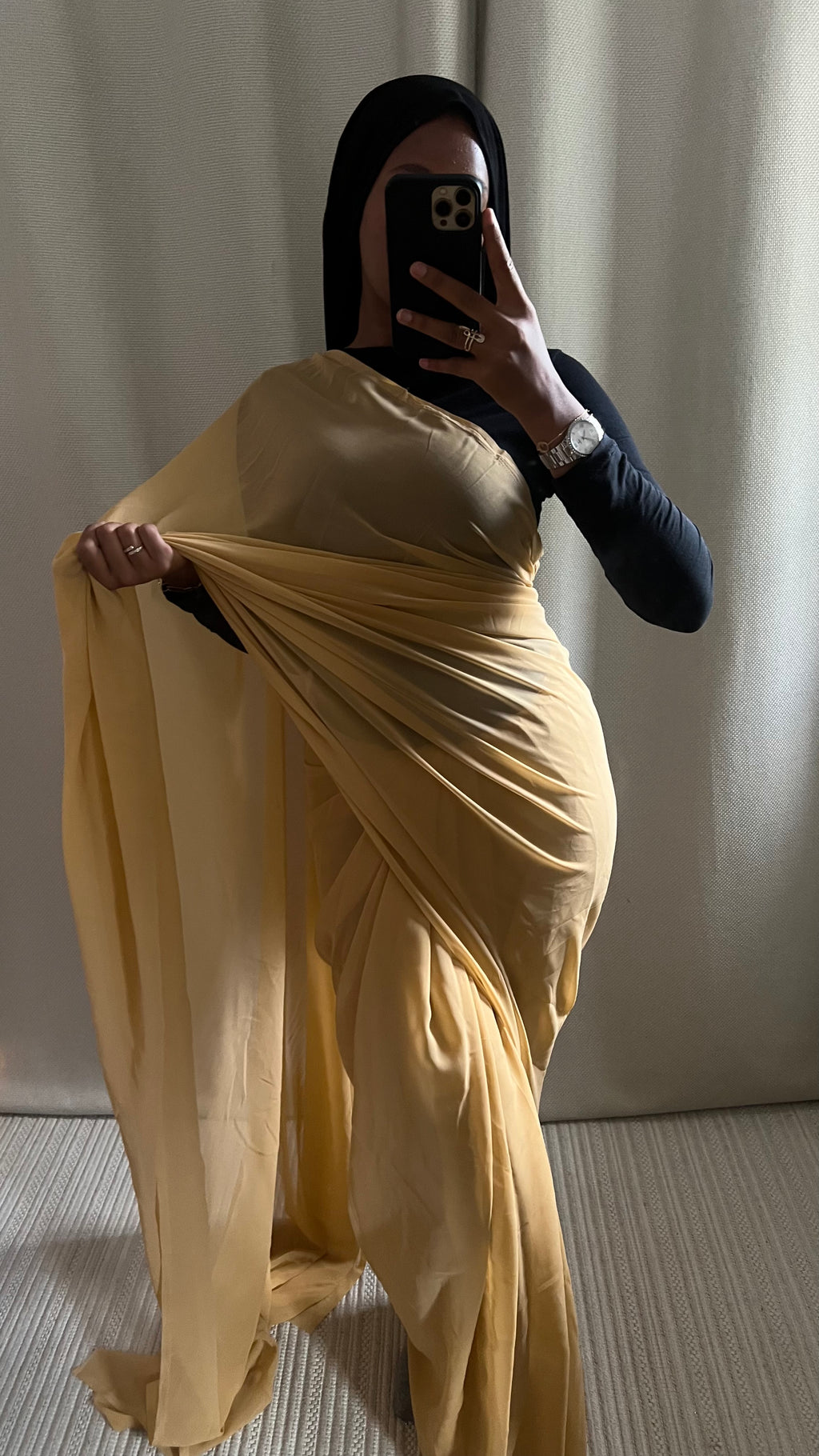 Saree uni beige