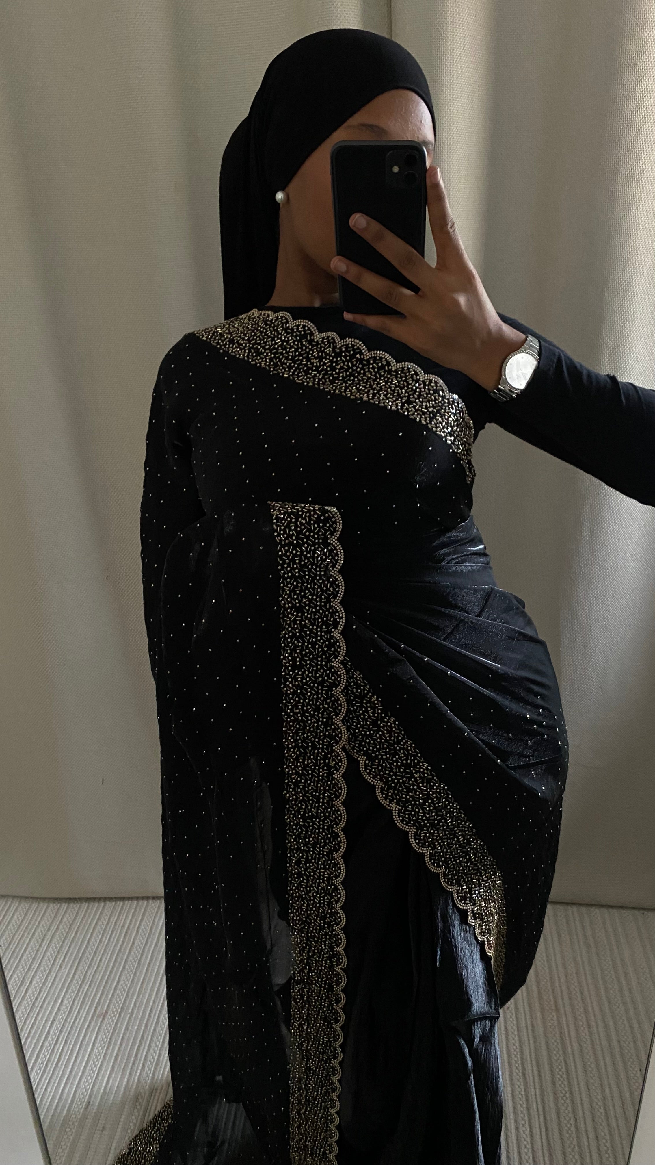 Saree orgenza Noir