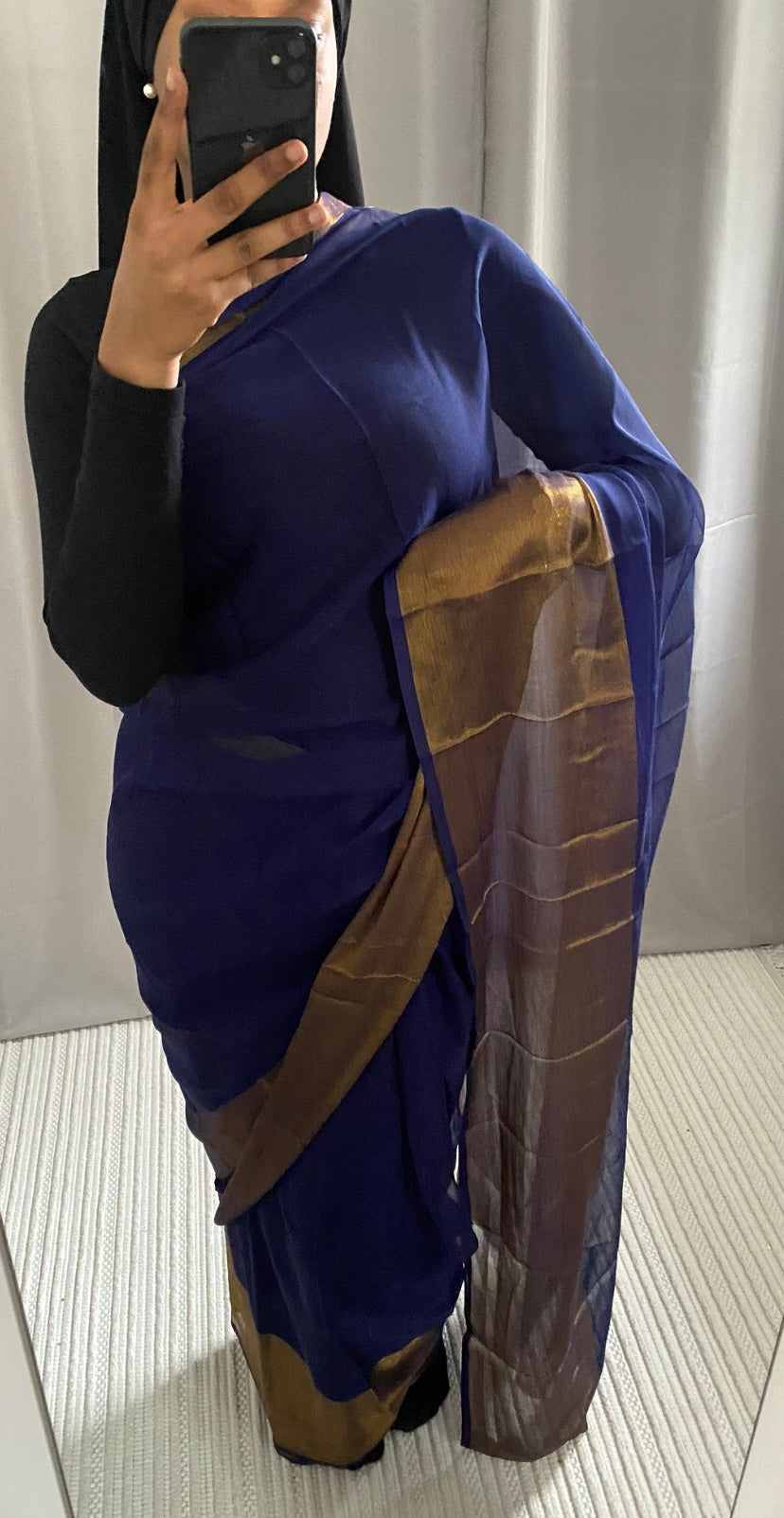 Saree Uma bleu