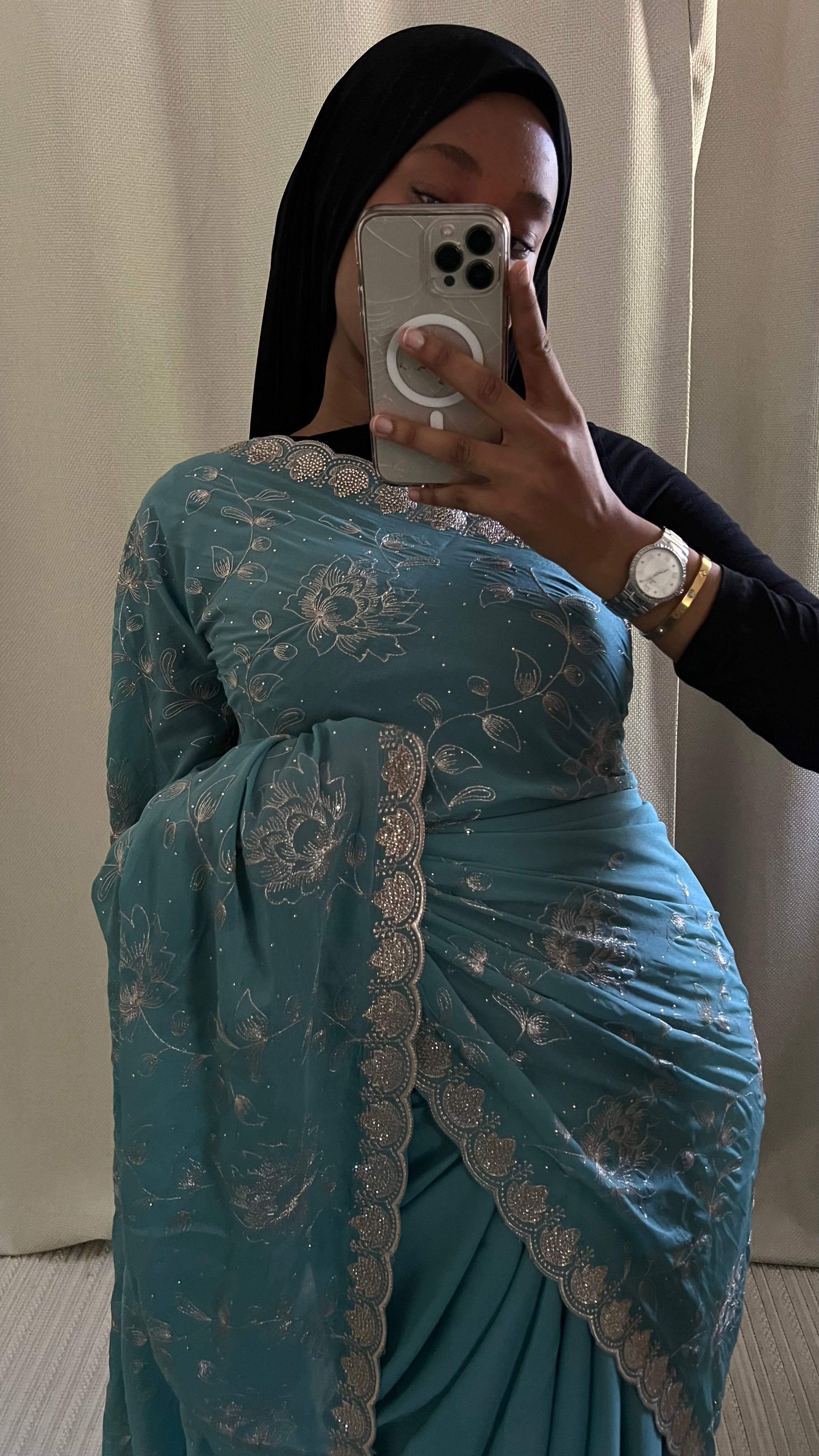 Saree Melia bleu