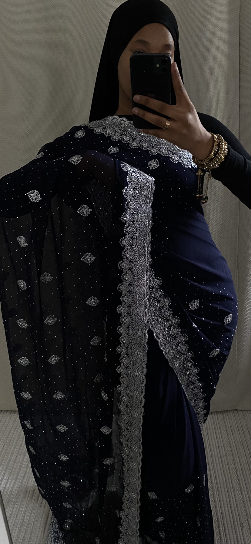 Saree Houriya bleu
