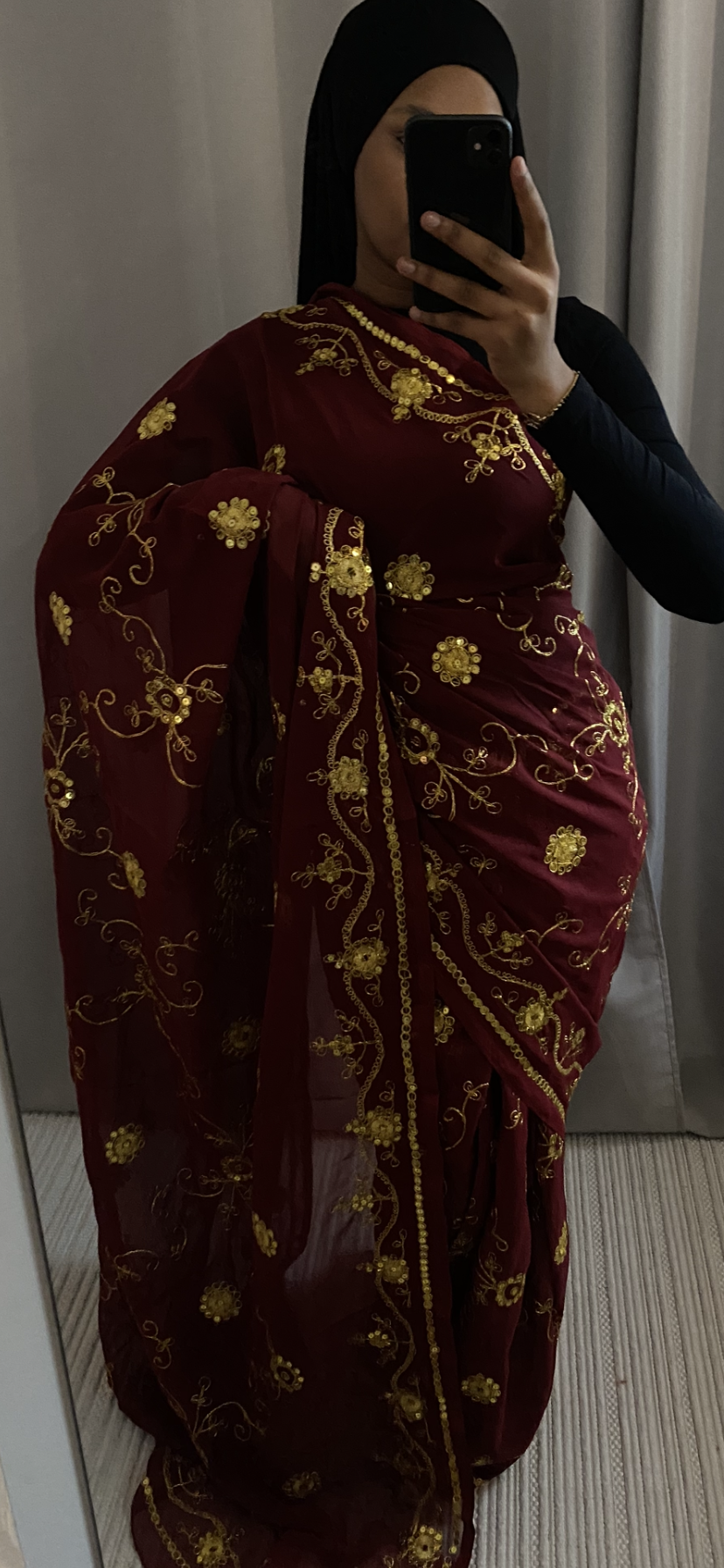 Saree Melia bordeau
