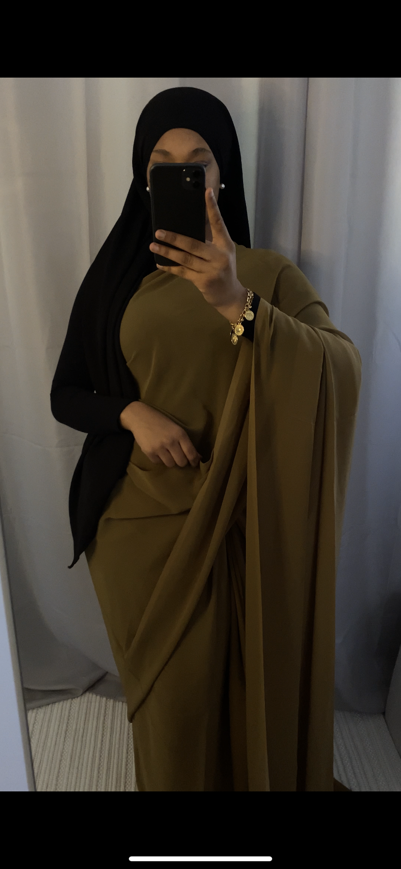 Plain khaki saree