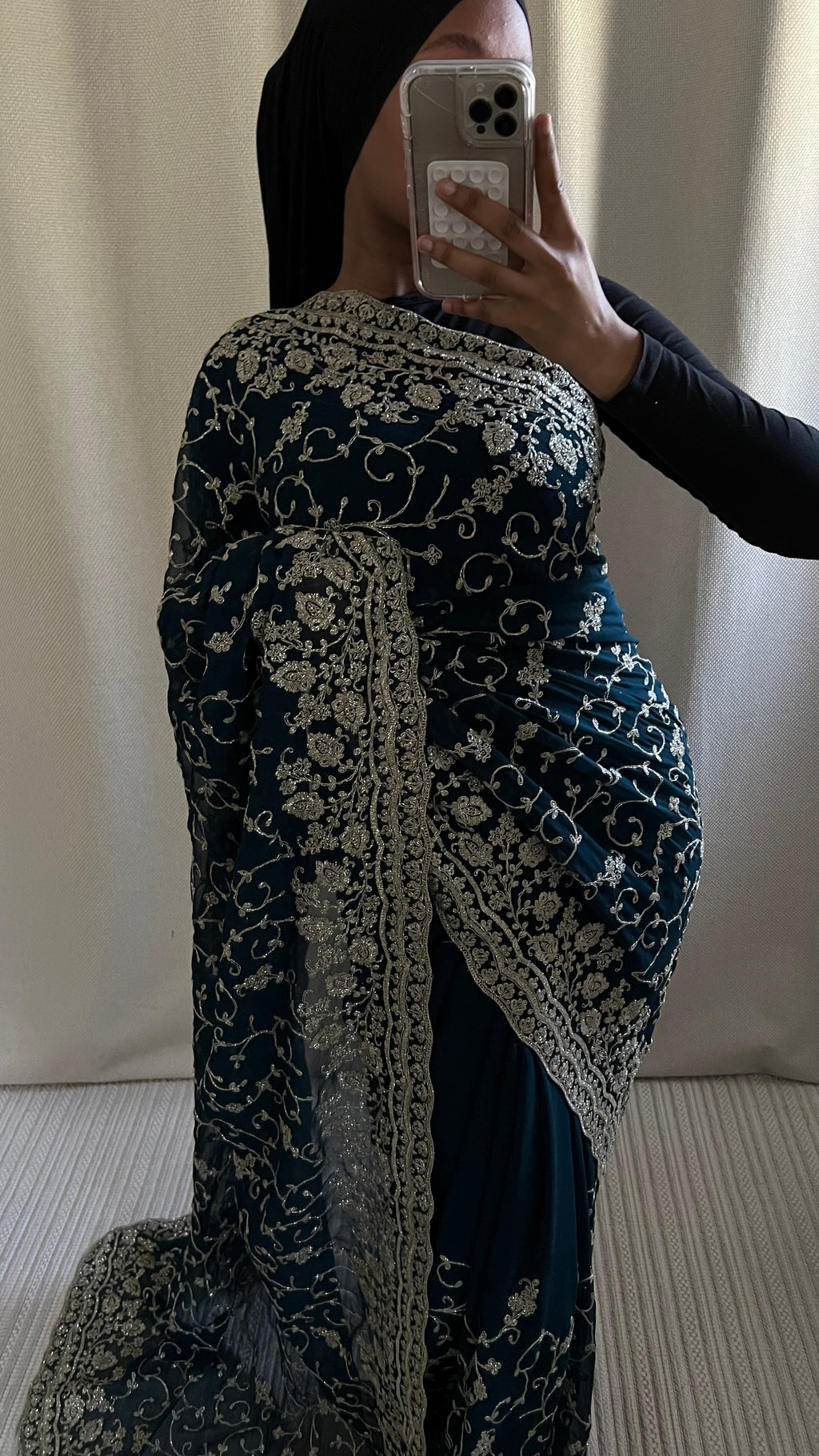 Saree Jihane bleu