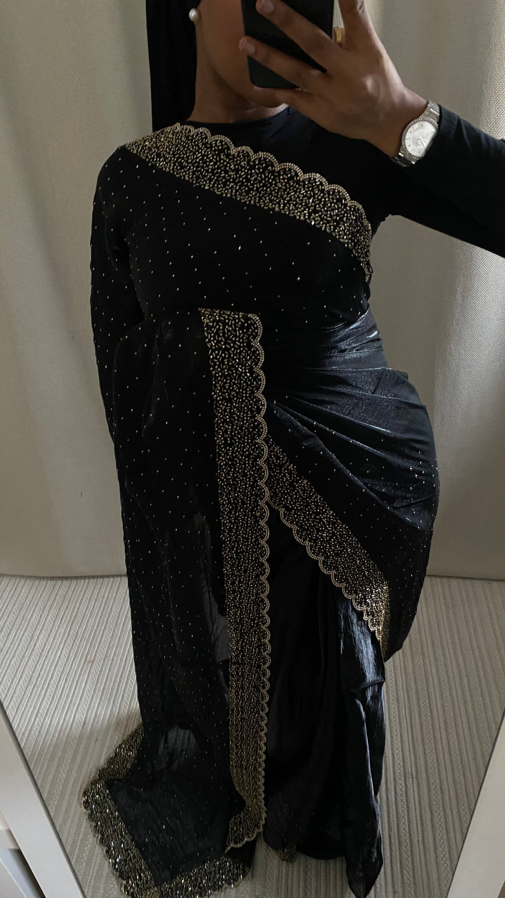 Saree orgenza Noir