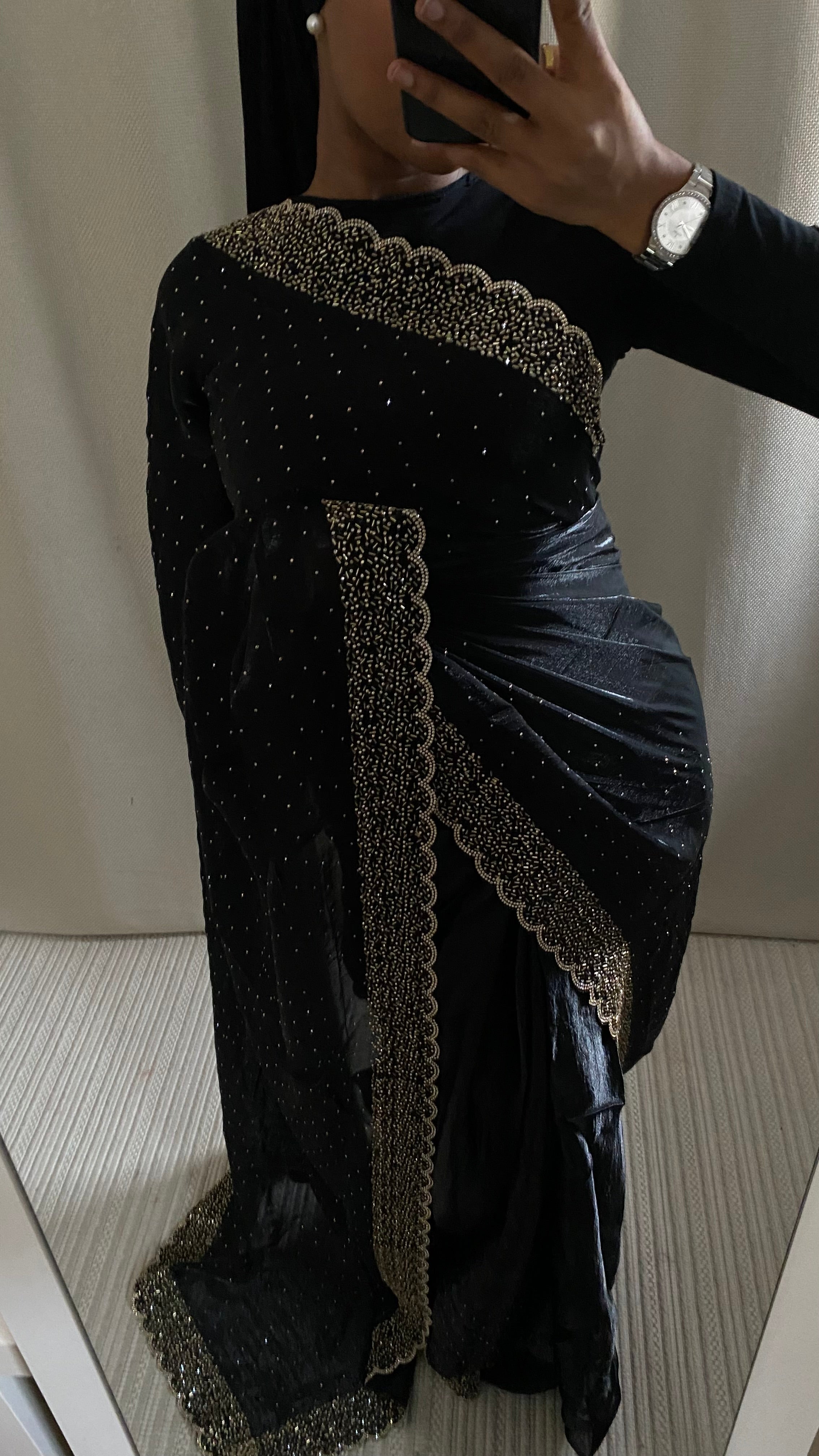 Saree orgenza Noir