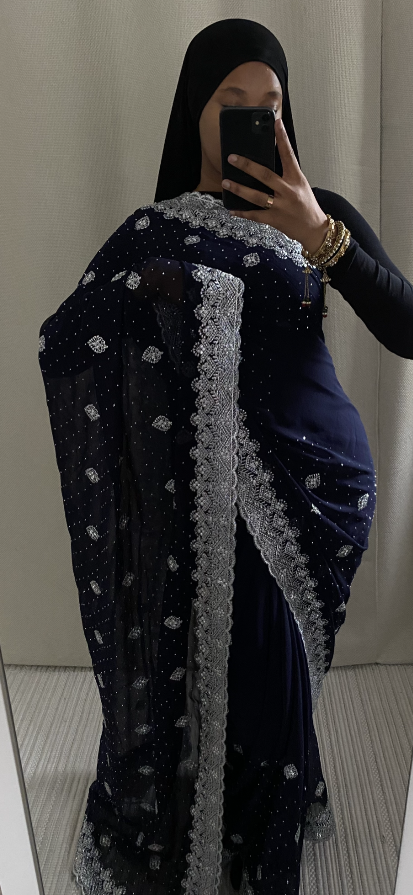 Saree Houriya bleu