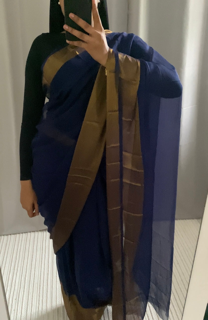 Saree Uma bleu