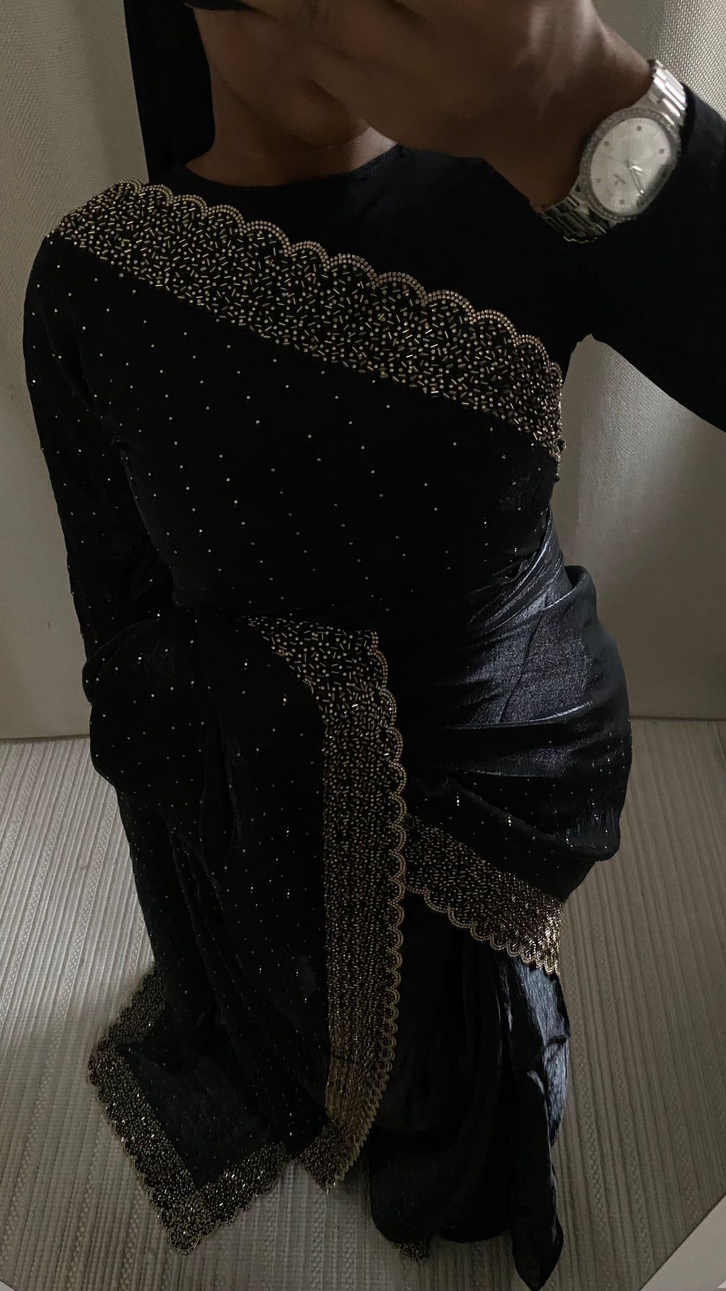 Saree orgenza Noir
