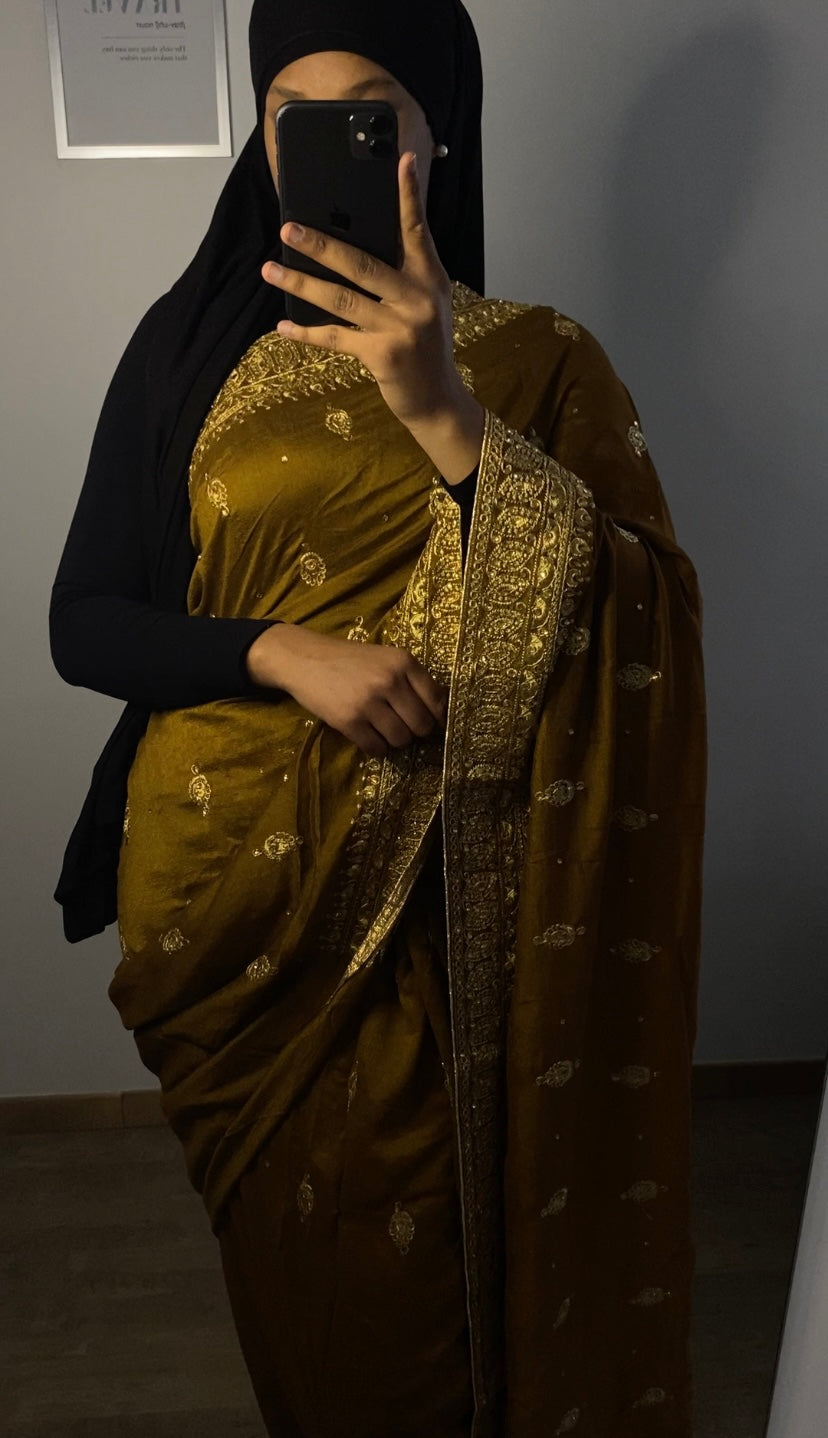 Gold Mawa Saree