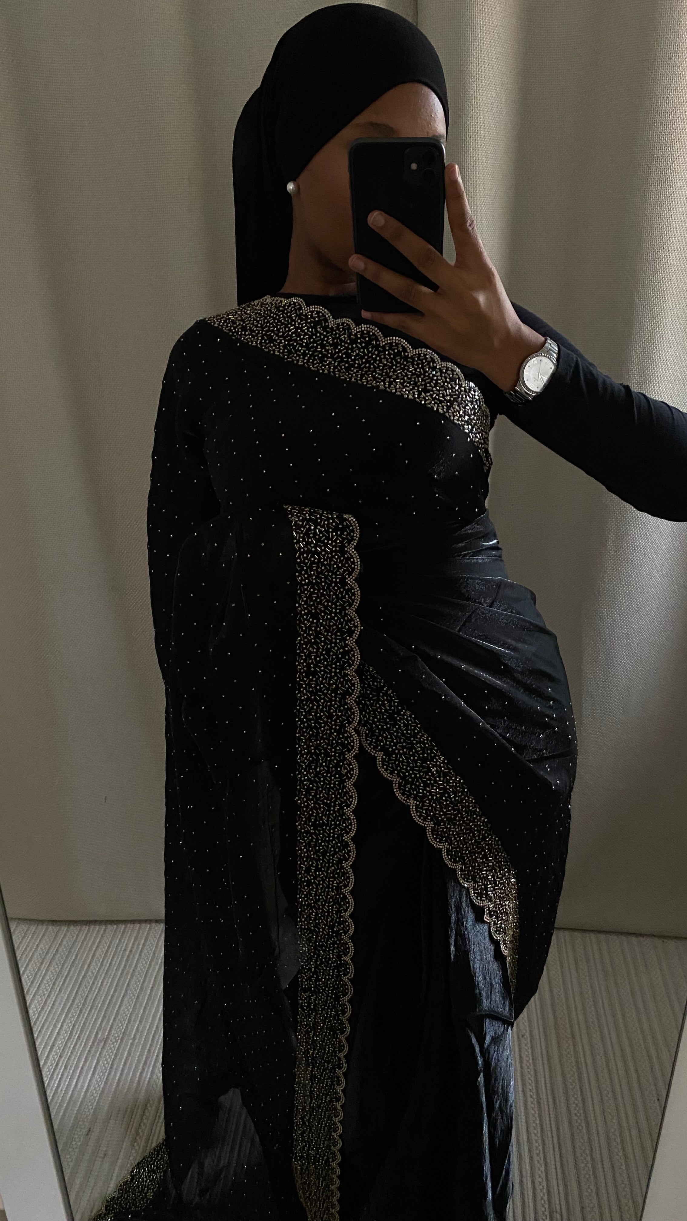 Saree orgenza Noir