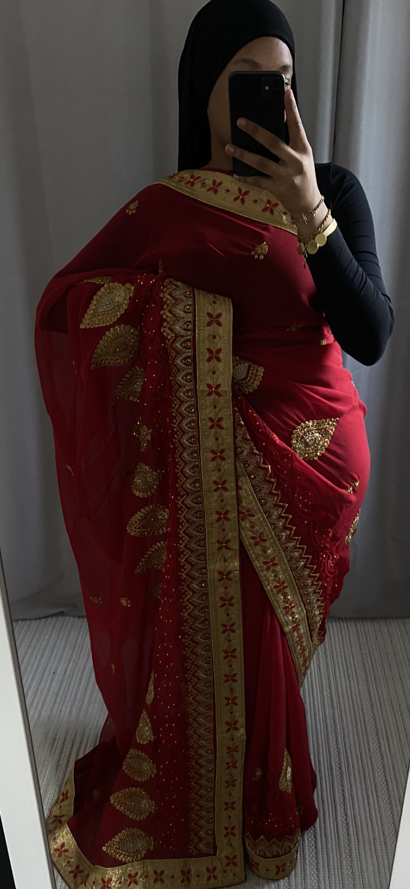 Saree Milla rouge