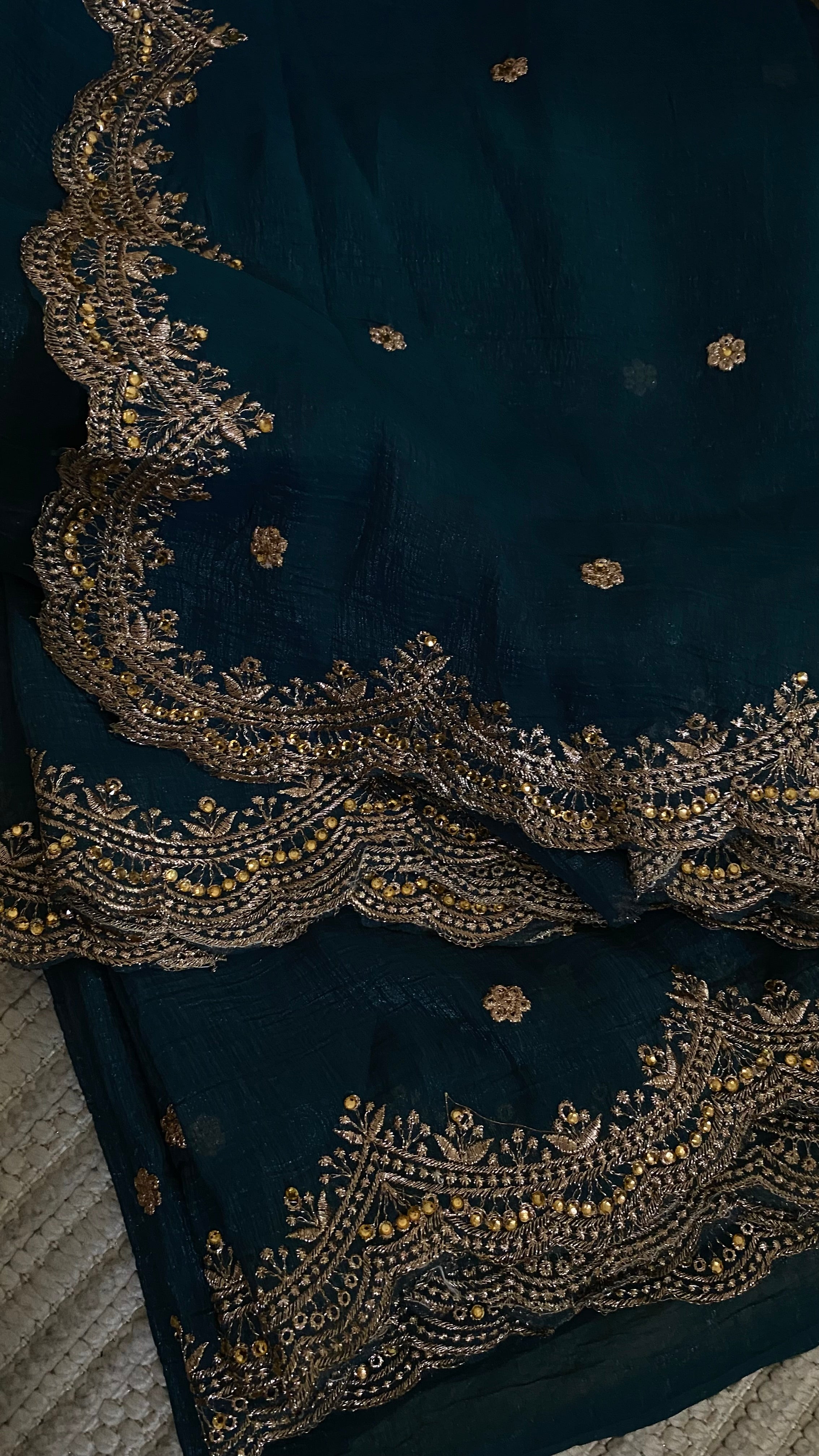 Saree Ilham bleu