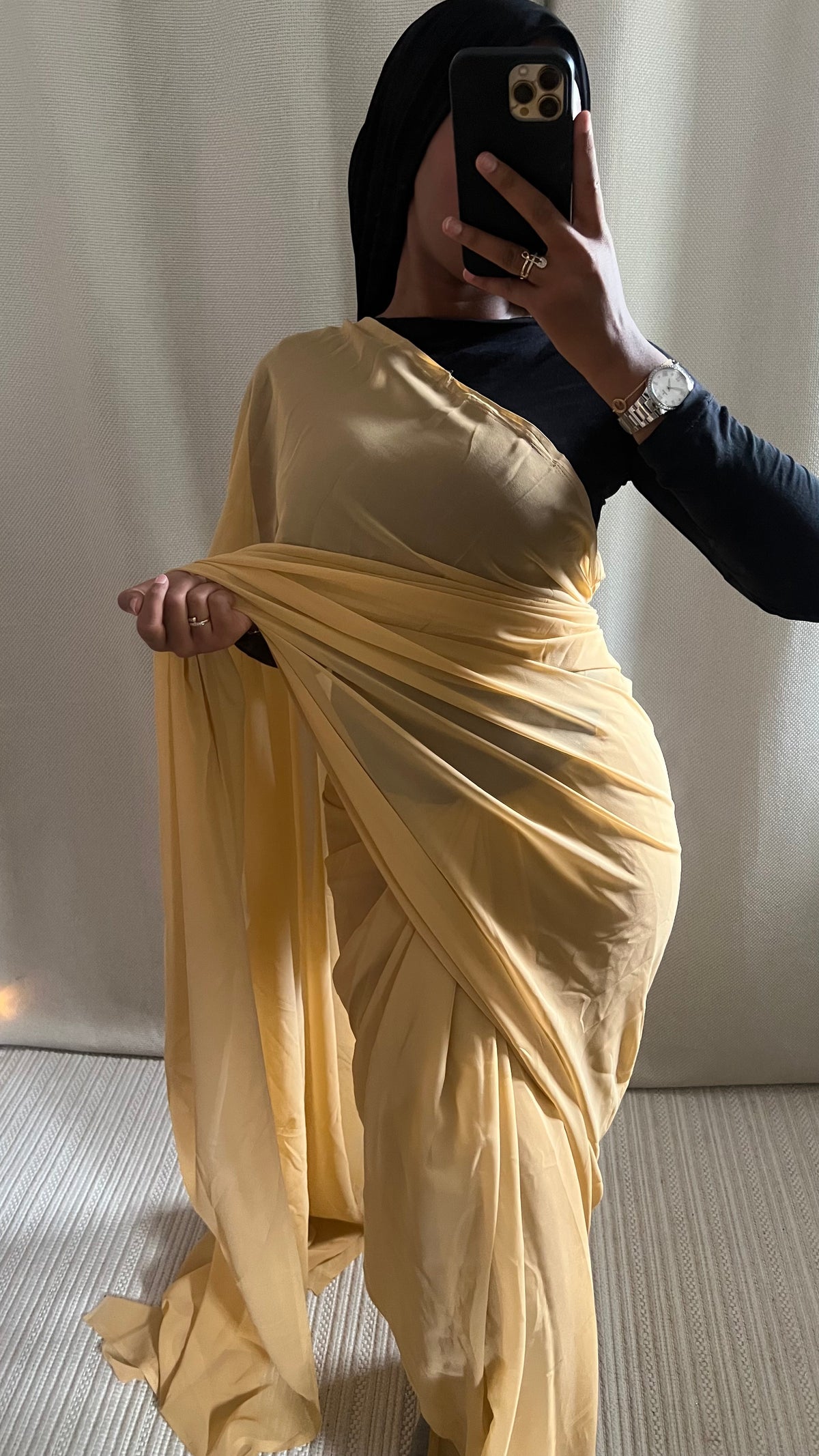 Saree uni beige