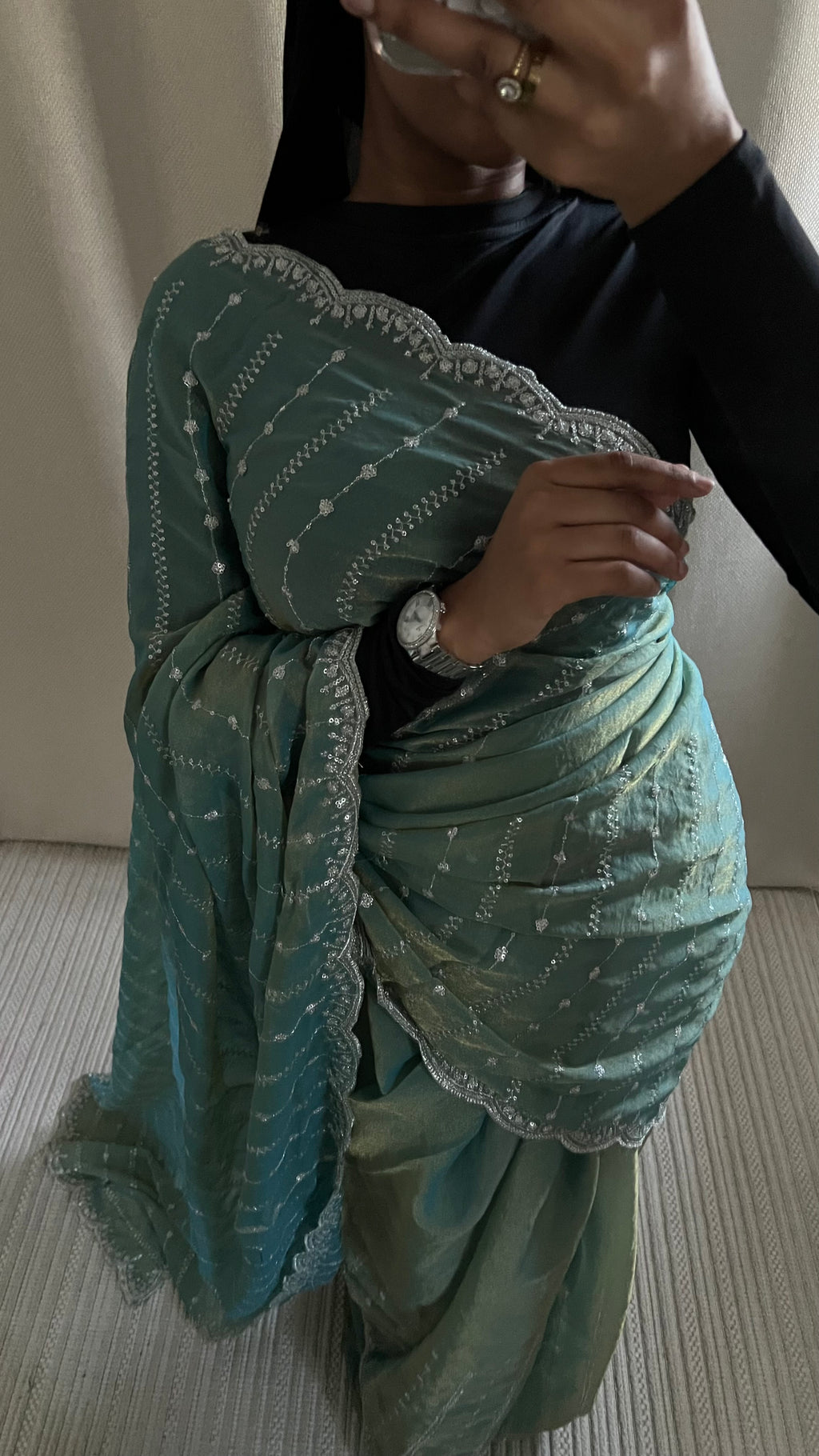 Saree Nouriya bleu