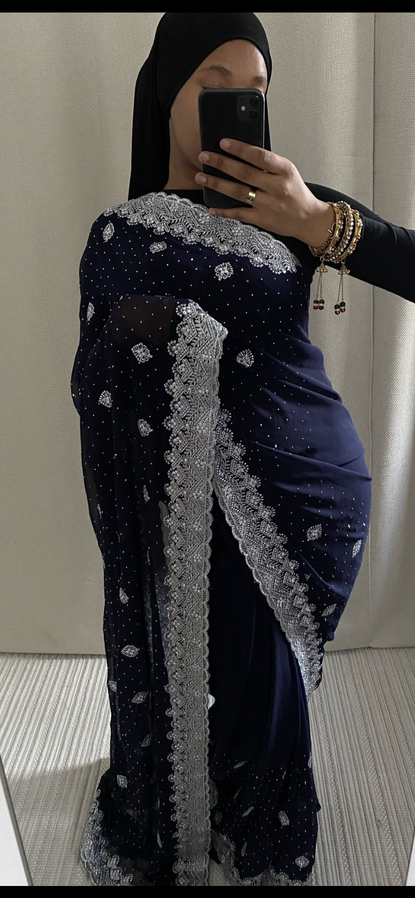 Saree Houriya bleu