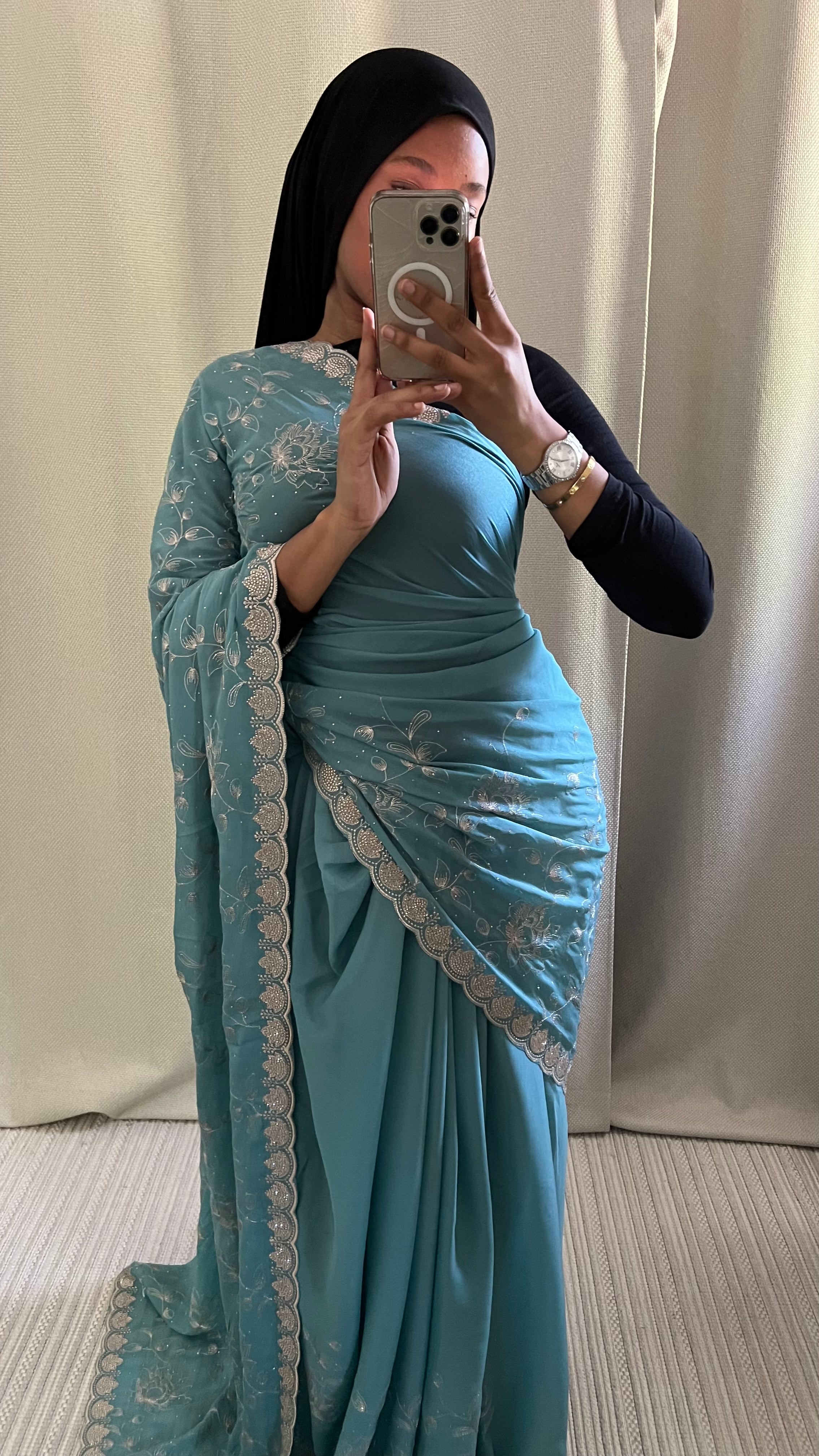 Saree Melia bleu
