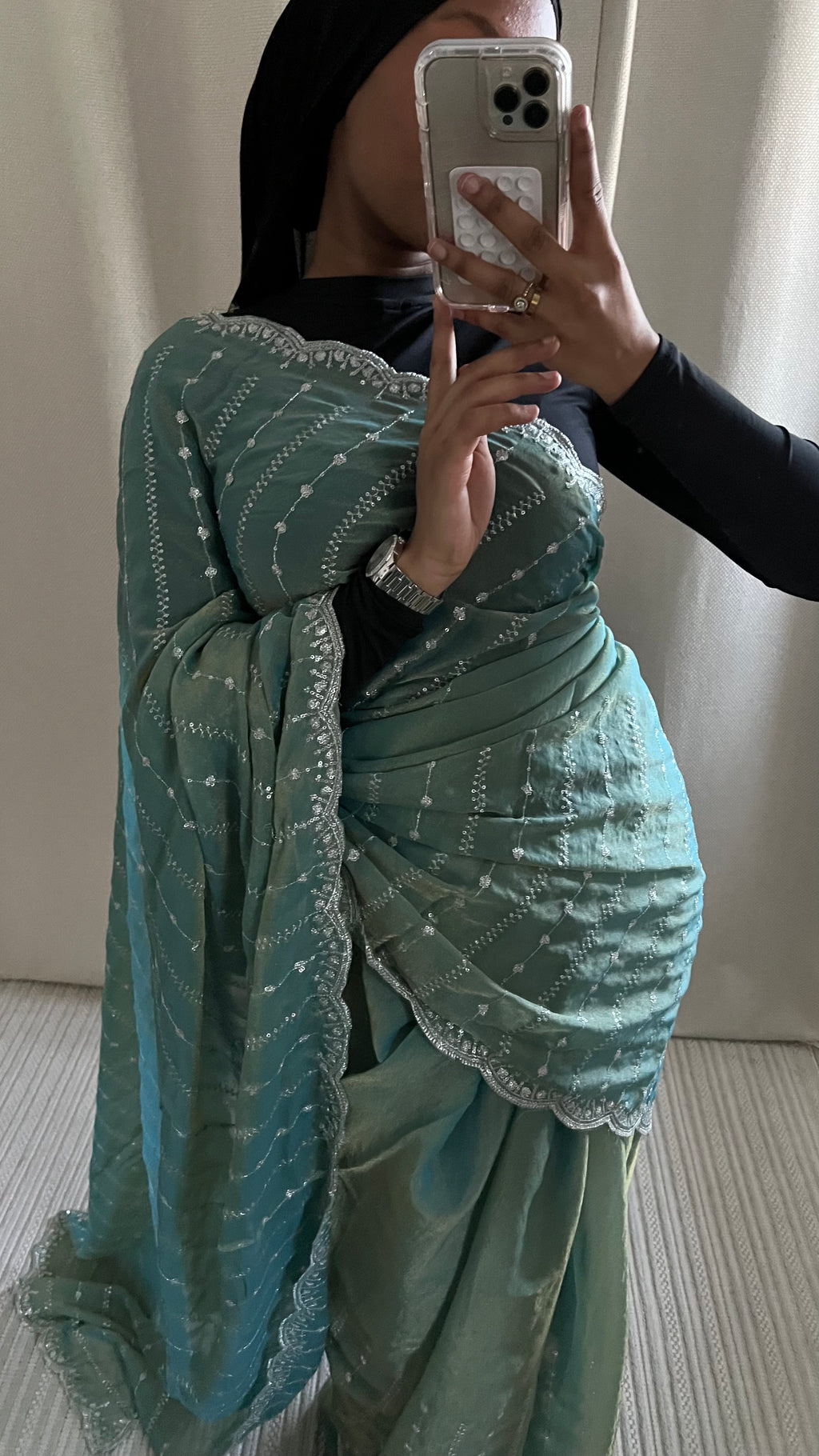Saree Nouriya bleu
