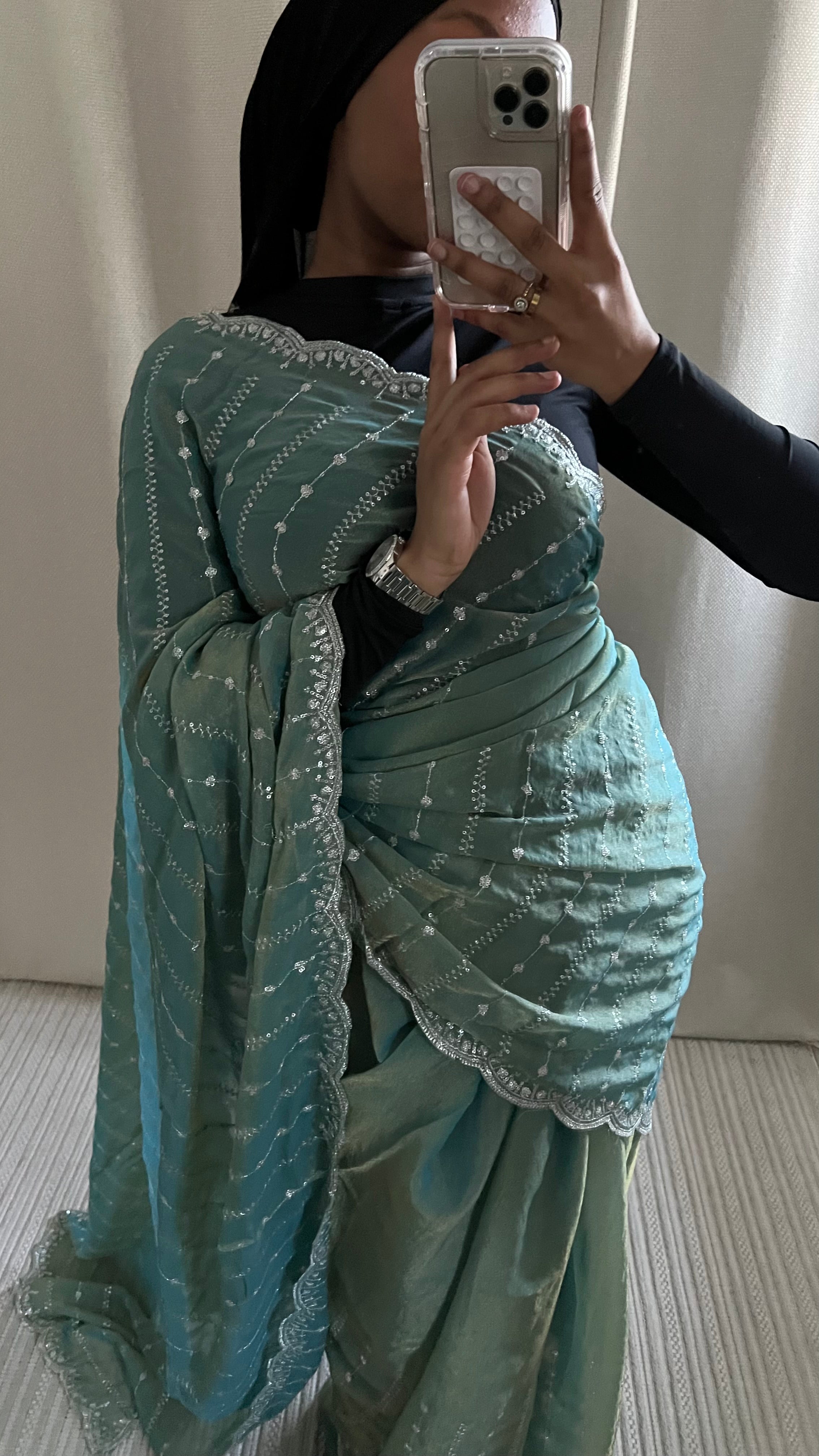 Saree Nouriya bleu